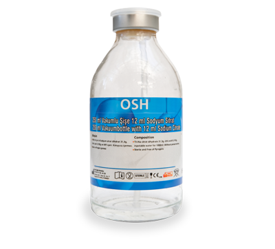 OSH Vakumlu Sitratlı Cam Şişe - Vakumlu Cam Şişeler - Ozon Sağlık Hizmetleri