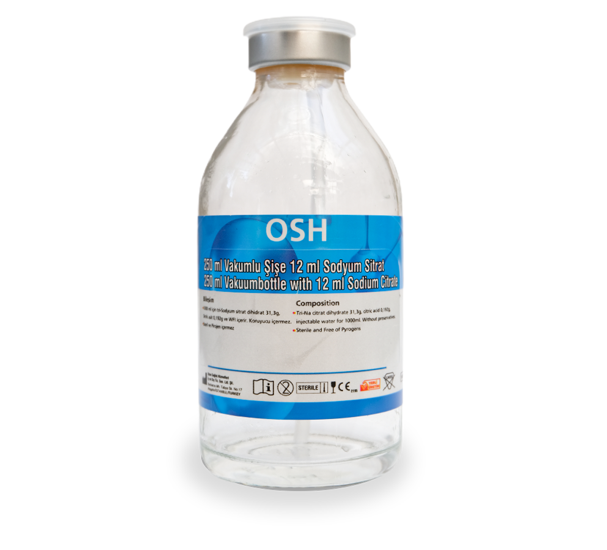 OSH MDS Vacuum Citrate Glass Bottle Vacuum Glass Bottles Ozon